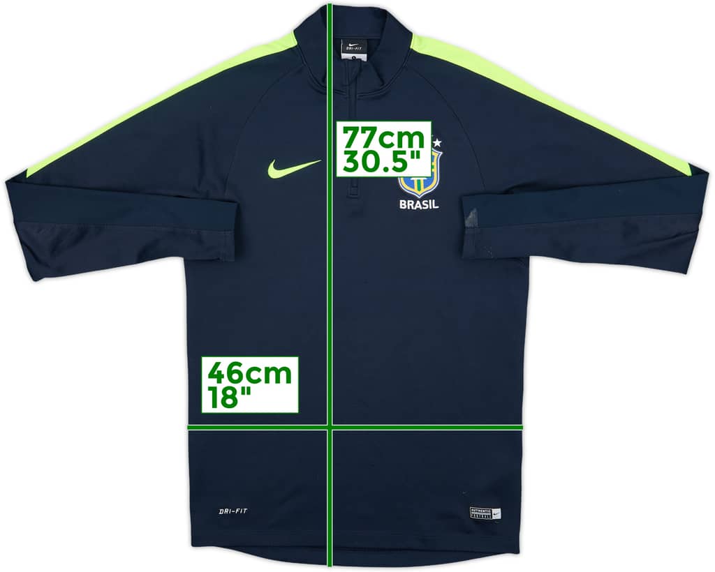 2016-17 Brazil Nike 1/4 Zip Drill Top - 10/10 - (S)