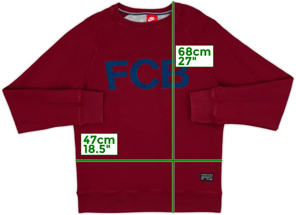 2013-14 Barcelona Nike Sweat Top - 8/10 - (S)