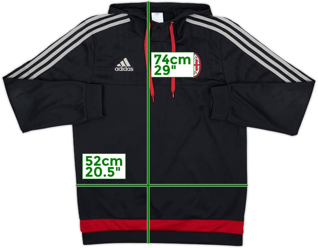 2015-16 AC Milan adidas Hoodie - 9/10 - (M)