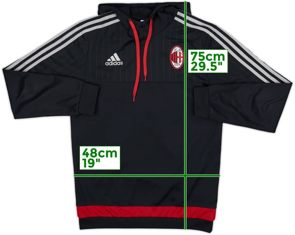 2015-16 AC Milan adidas Hoodie - 9/10 - (S)