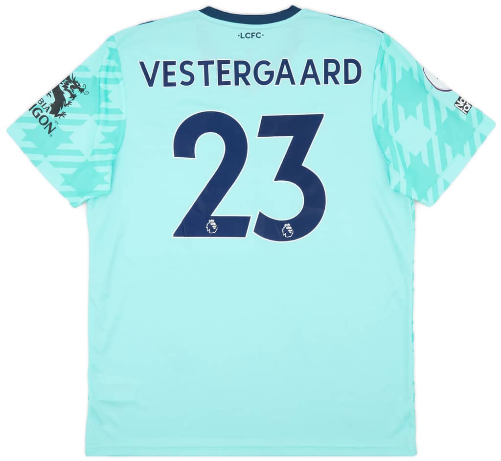 2021-22 Leicester Match Issue Away Shirt Vestergaard #23