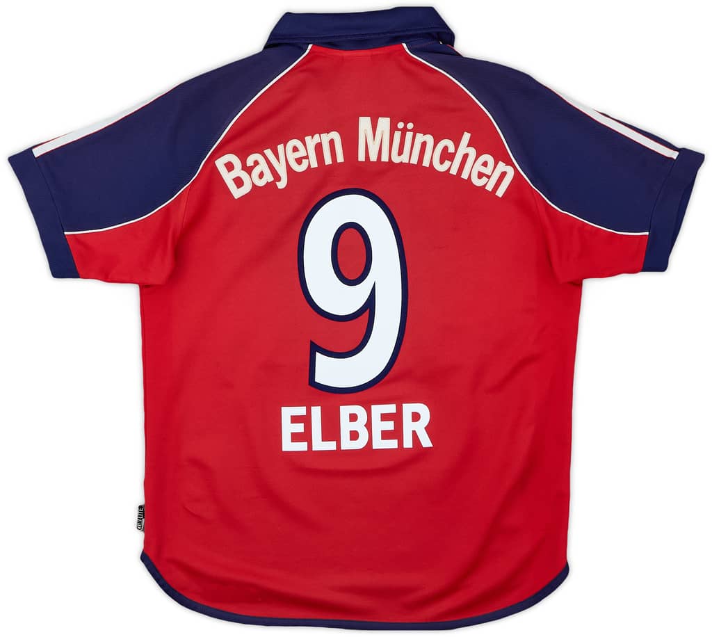 1999-01 Bayern Munich Home Shirt Elber #9 - 7/10 - (XL.Boys)