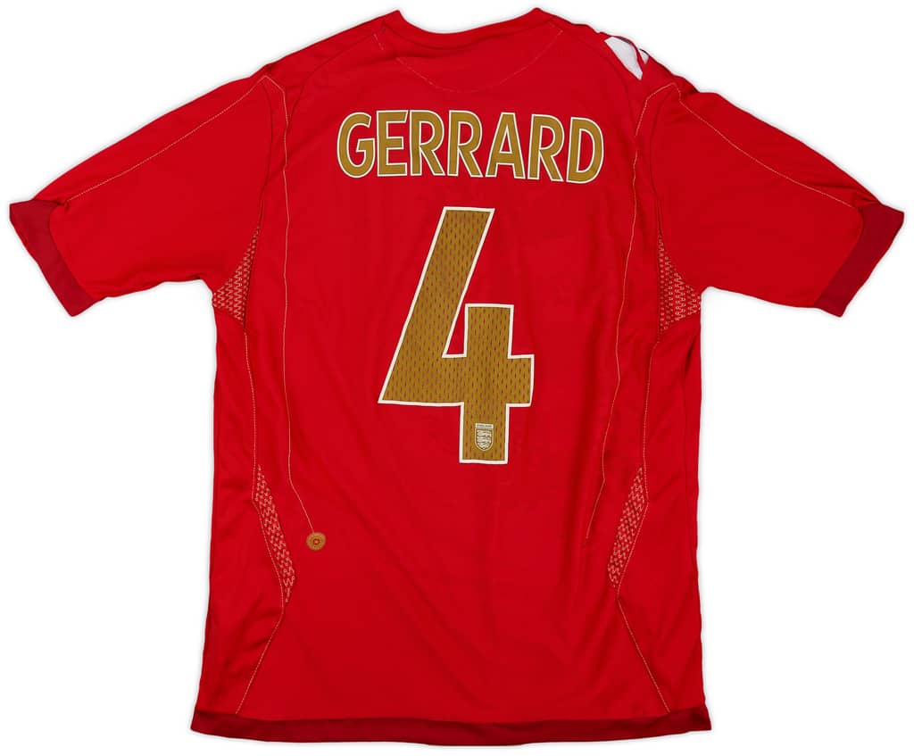 2006-08 England Away Shirt Gerrard #4 - 4/10 - (M)