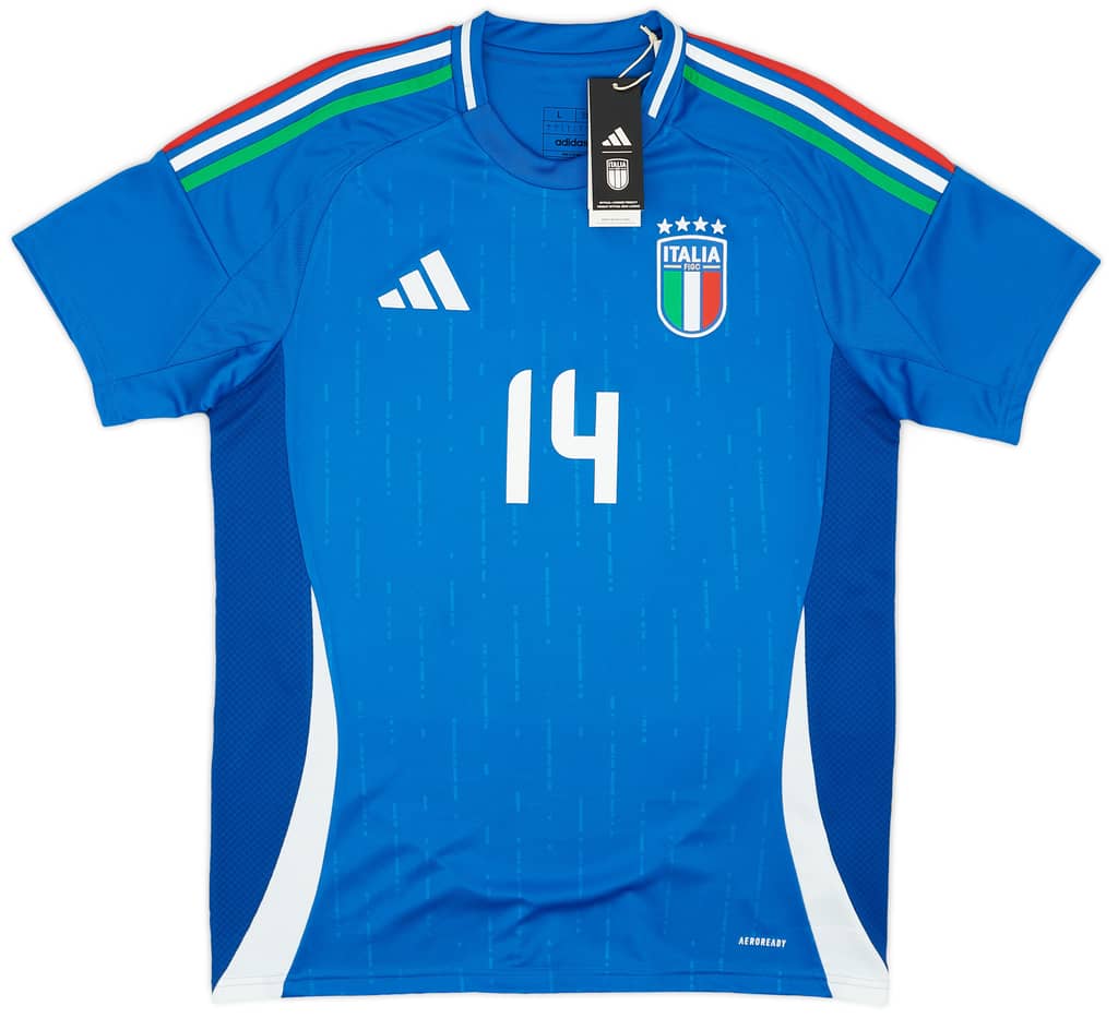 イタリア代表 CHIESA 14 サッカーウェア上下 2024-25 Italy Home Shirt Chiesa #14