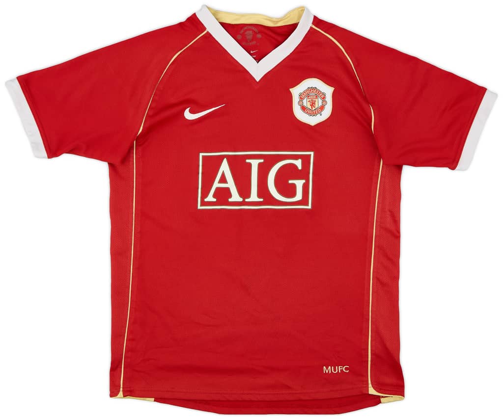 2006-07 Manchester United Home Shirt - 6/10 - (L.Boys)