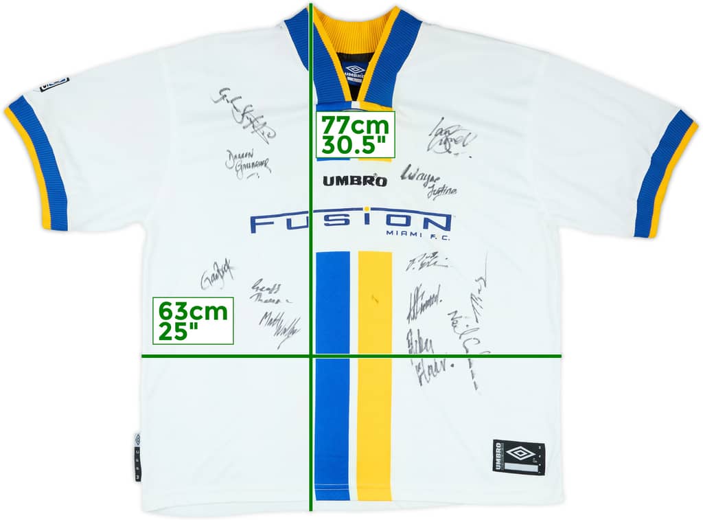 1998-01 Miami Fusion Squad Signed Away Shirt - 7/10 - (L)