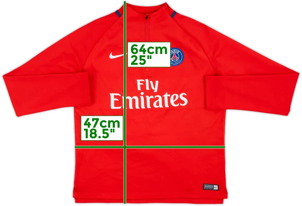 2016-17 Paris Saint-Germain Nike 1/4 Zip Drill Top - 8/10 - (XL.Boys)