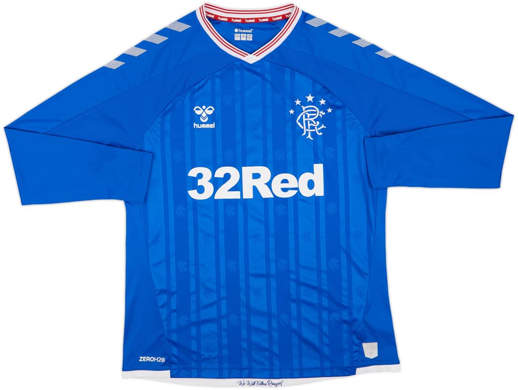 2019-20 Rangers Home L/S Shirt - 10/10 - (XL)