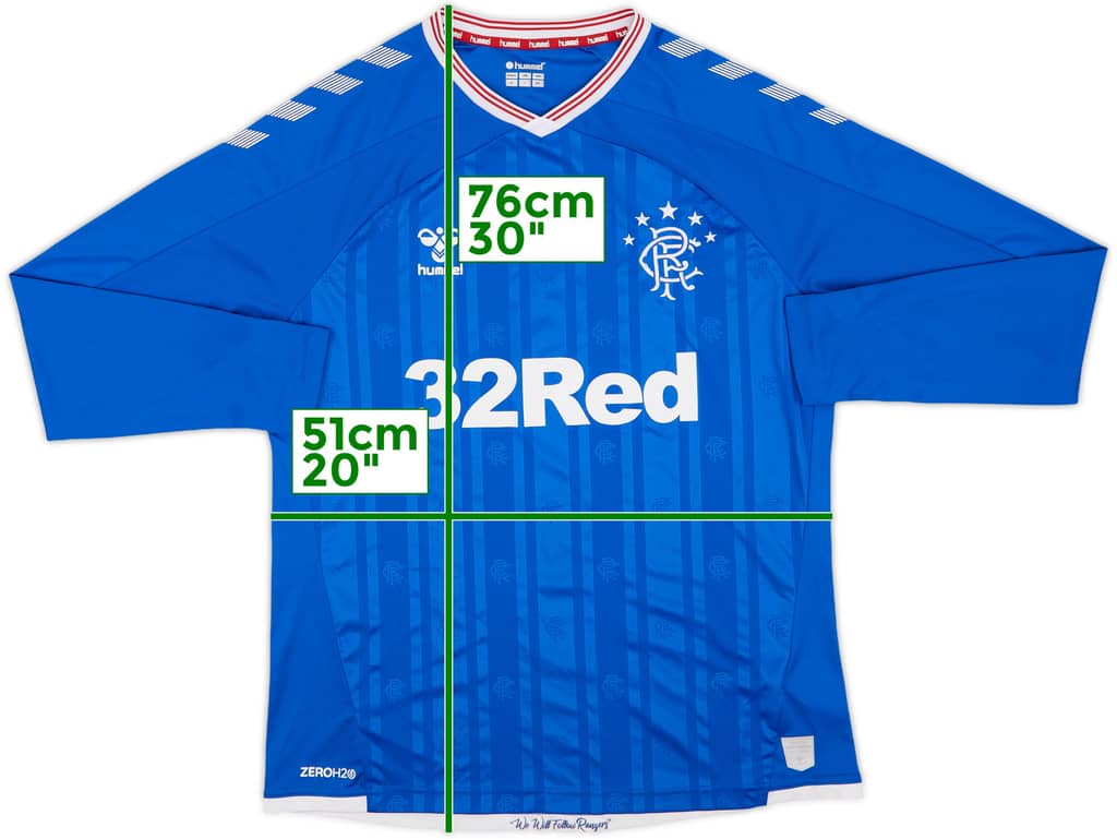 2019-20 Rangers Home L/S Shirt - 10/10 - (XL)