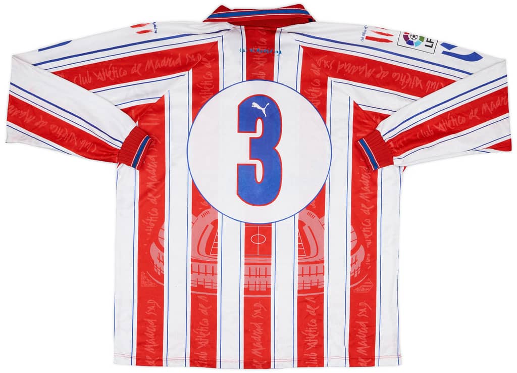 1996-97 Atletico Madrid Match Issue Home L/S Shirt #3