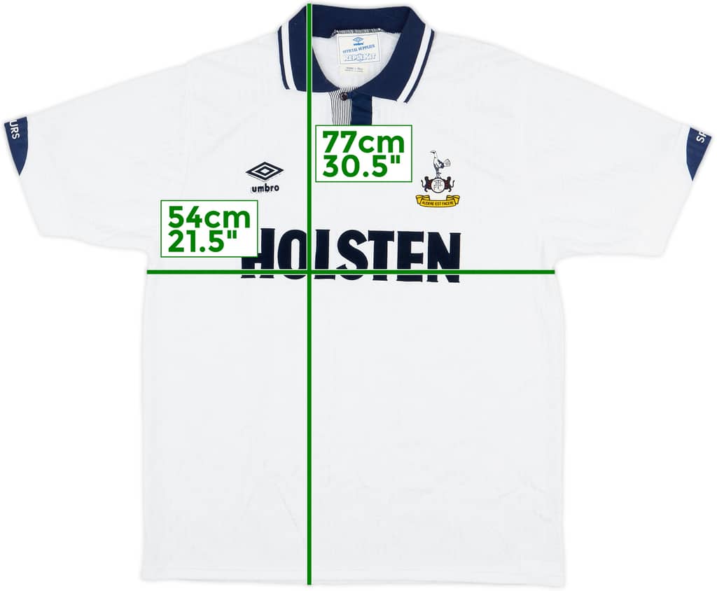 1991-93 Tottenham Home Shirt - 6/10 - (L)