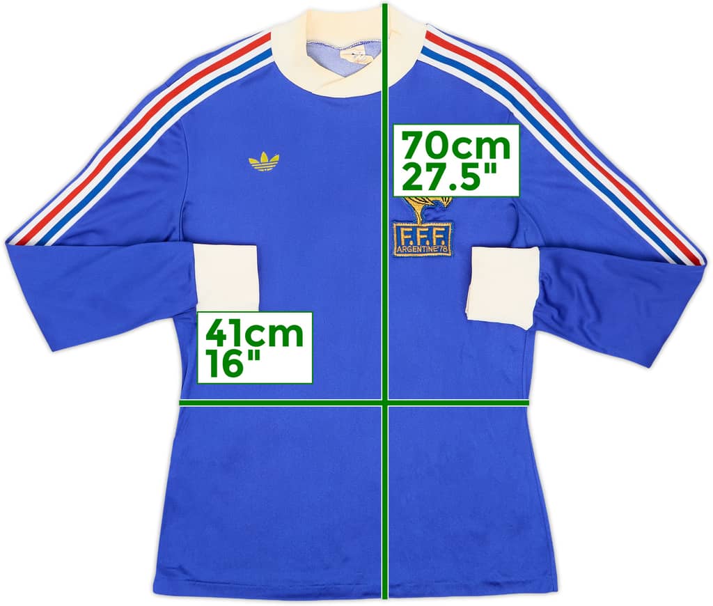 1978-80 France World Cup Home L/S Shirt - 8/10 - (S)