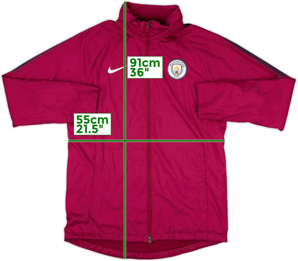 2017-18 Manchester City Nike Hooded Rain Jacket - 8/10 - (L)