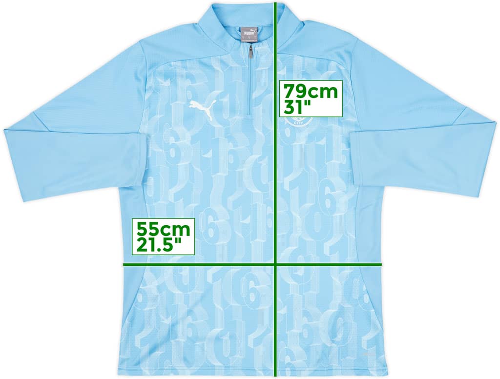 2024-25 Manchester City Puma 1/4 Zip Training Top - 8/10 - (L)