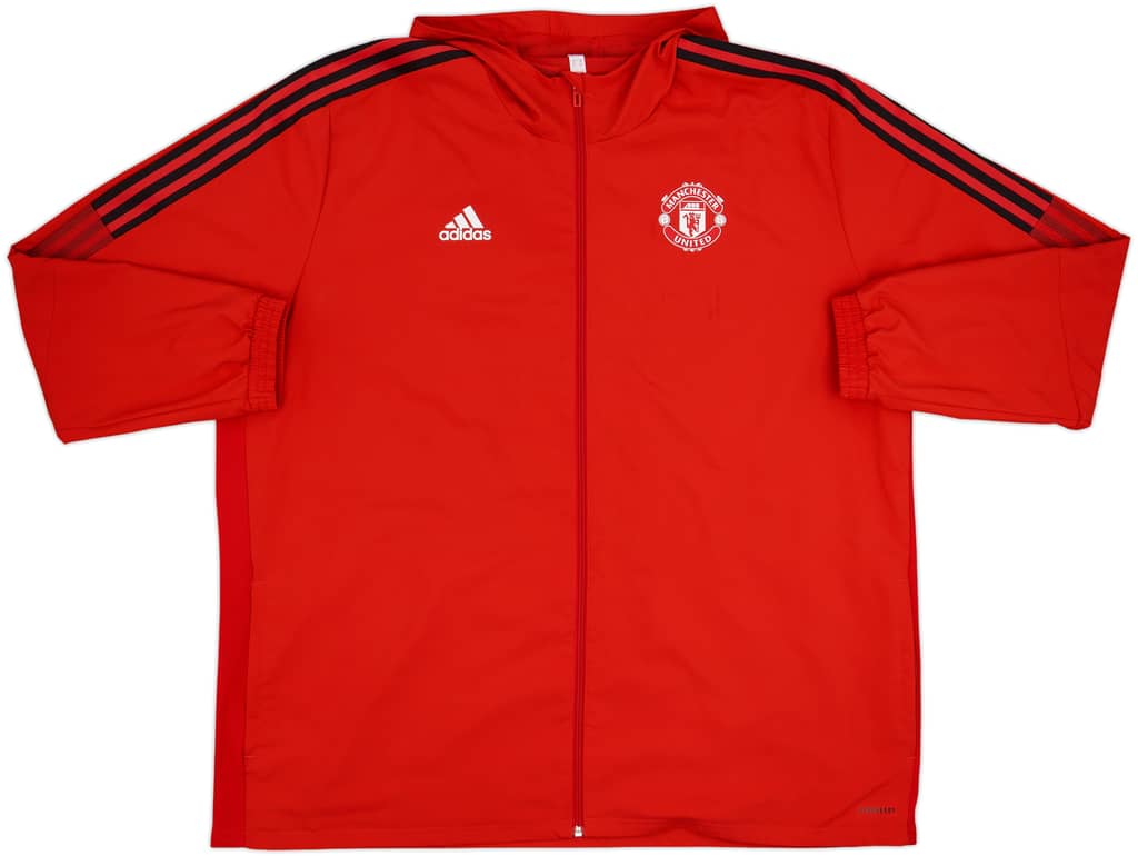 2021-22 Manchester United adidas Hooded Track Jacket - 8/10 - (3XL)