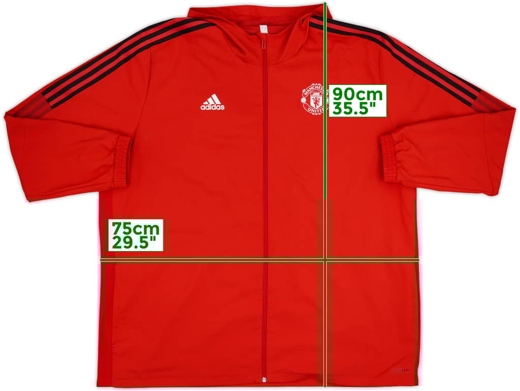 2021-22 Manchester United adidas Hooded Track Jacket - 8/10 - (3XL)
