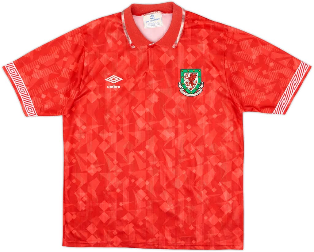 1990-92 Wales Home Shirt - 8/10 - (L)