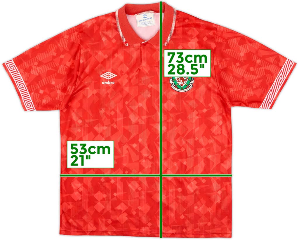 1990-92 Wales Home Shirt - 8/10 - (L)