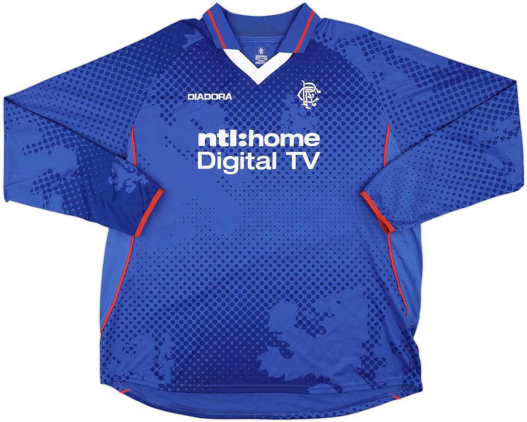 2002-03 Rangers Home L/S Shirt - 10/10 - (XXL)