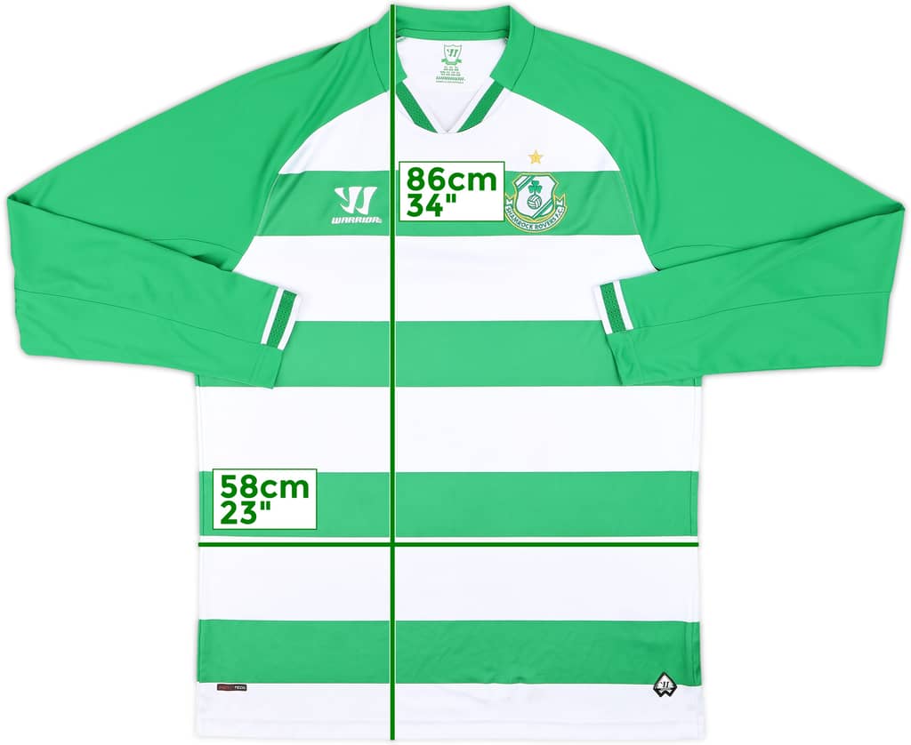 2014-15 Shamrock Rovers Home L/S Shirt - 8/10 - (XL)