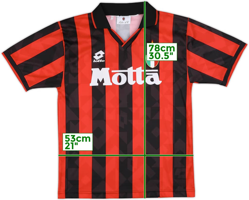 1993-94 AC Milan Home Shirt - 8/10 - (M)