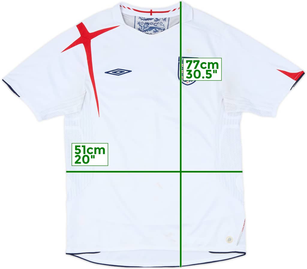 2005-07 England Home Shirt - 5/10 - (L)