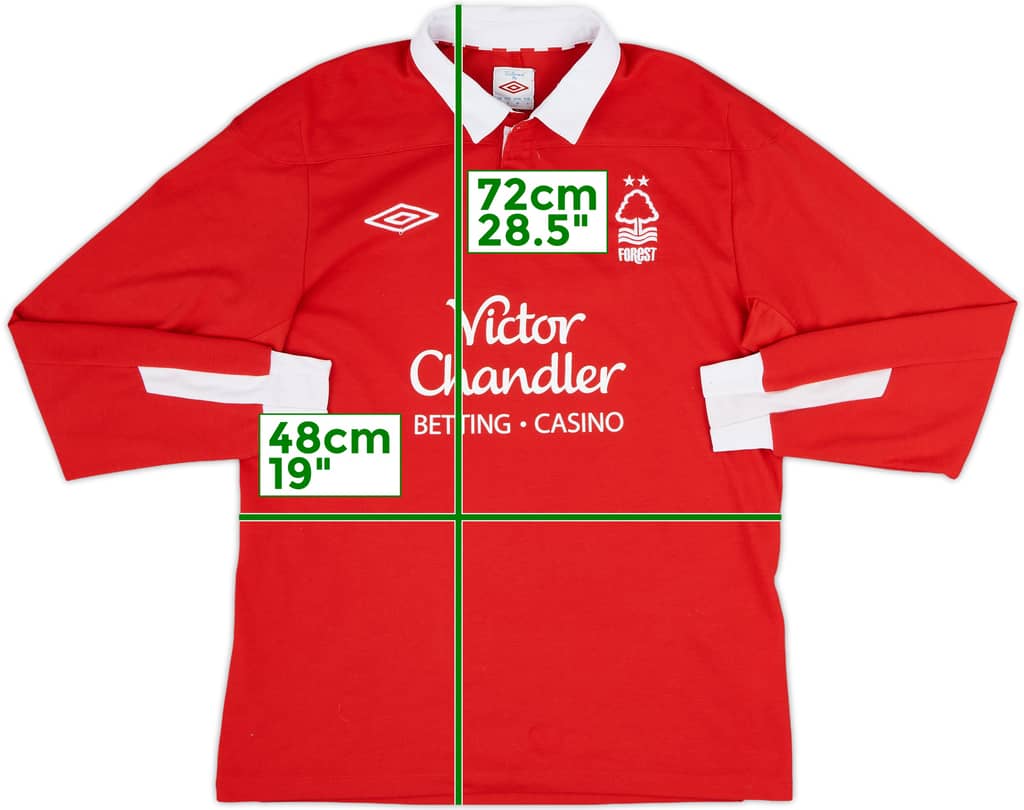 2011-12 Nottingham Forest Home L/S Shirt - 8/10 - (S)