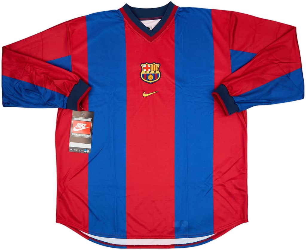 1998-00 Barcelona Player Issue Home L/S Shirt (XXL)