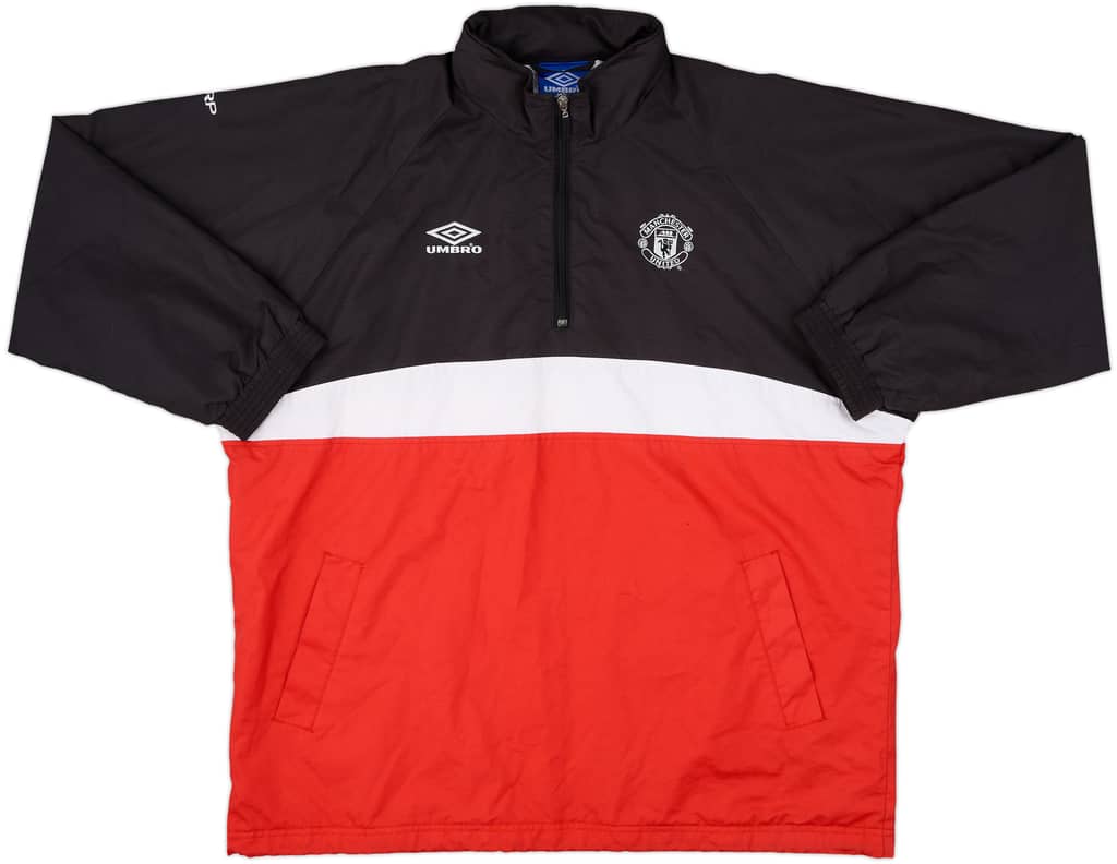1992-93 Manchester United Umbro 1/4 Zip Drill Top - 7/10 - (L)
