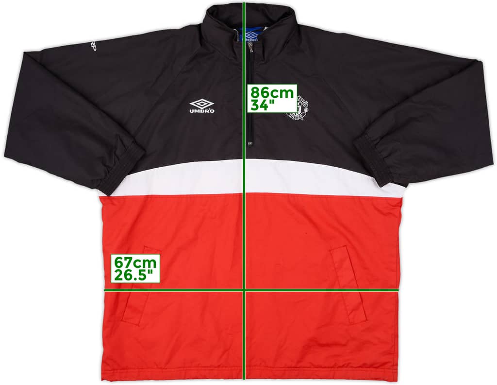 1992-93 Manchester United Umbro 1/4 Zip Drill Top - 7/10 - (L)