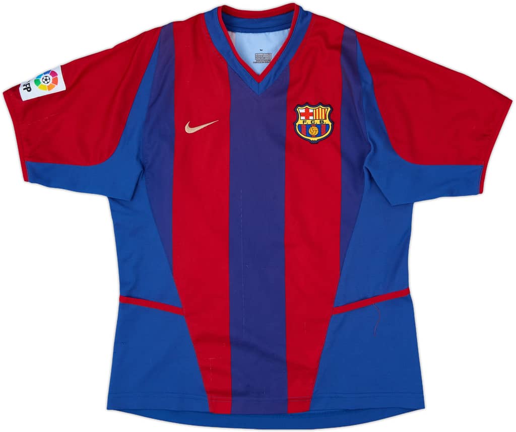 2002-03 Barcelona Home Shirt - 5/10 - (L.Boys)