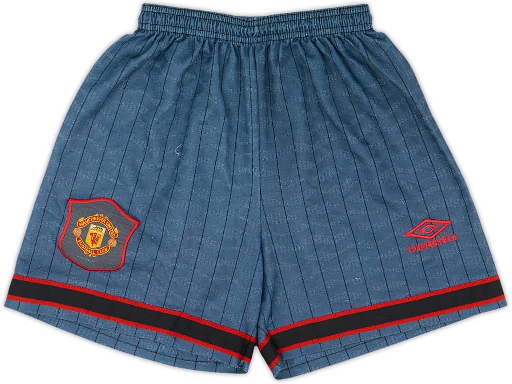 1995-96 Manchester Unido Pantalones Cortos de Visitante - 8/10 - (S.Boys)