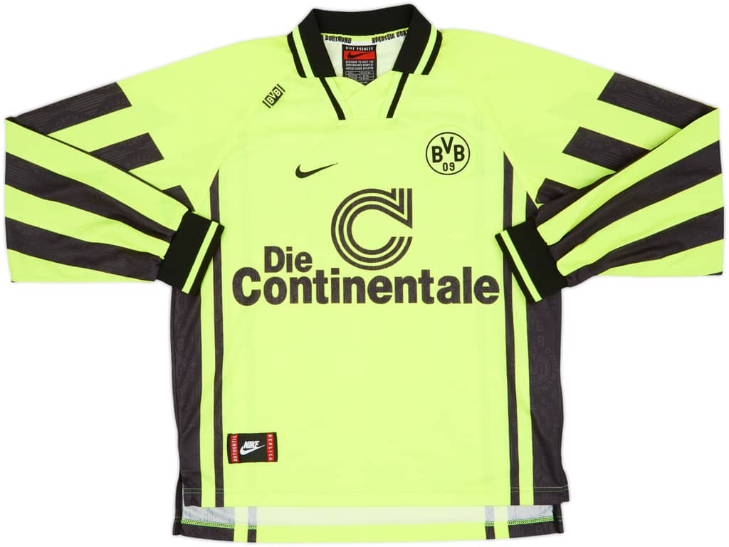 1996-97 Borussia Dortmund Home L/S Shirt - 8/10 - (L)