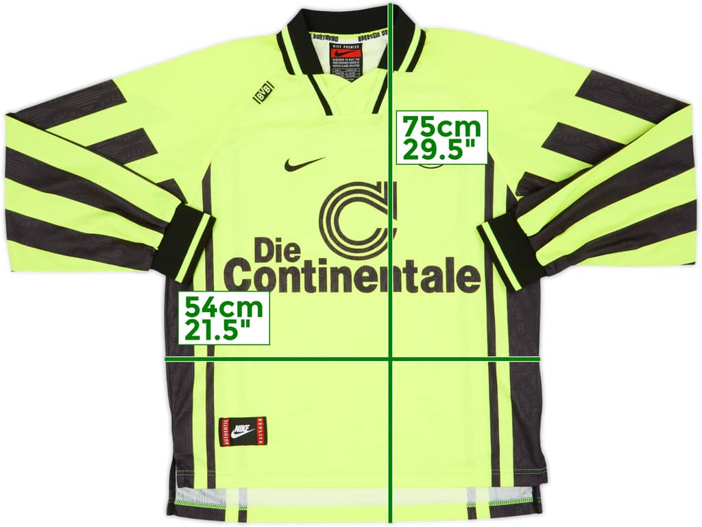 1996-97 Borussia Dortmund Home L/S Shirt - 8/10 - (L)