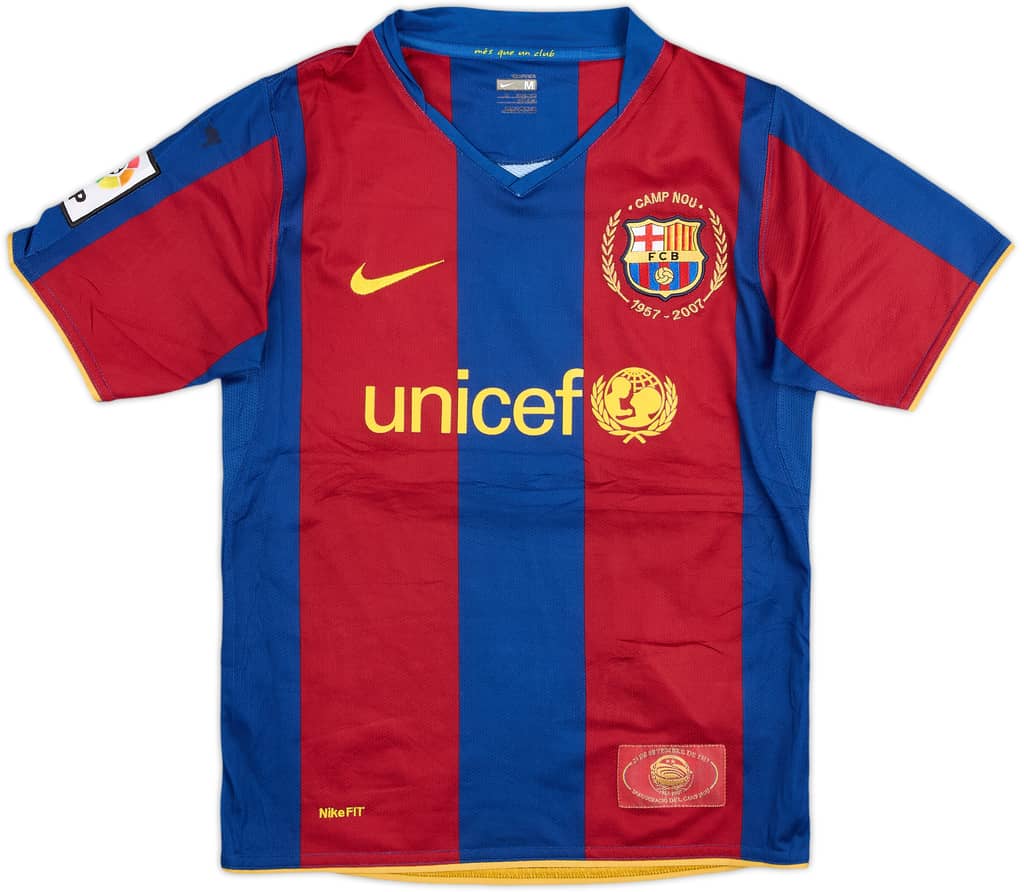 2007-08 Barcelona Home Shirt - 9/10 - (11-12 Years)