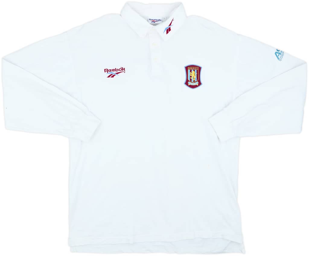 1996-98 Aston Villa Reebok Polo L/S Shirt - 8/10 - (XL)