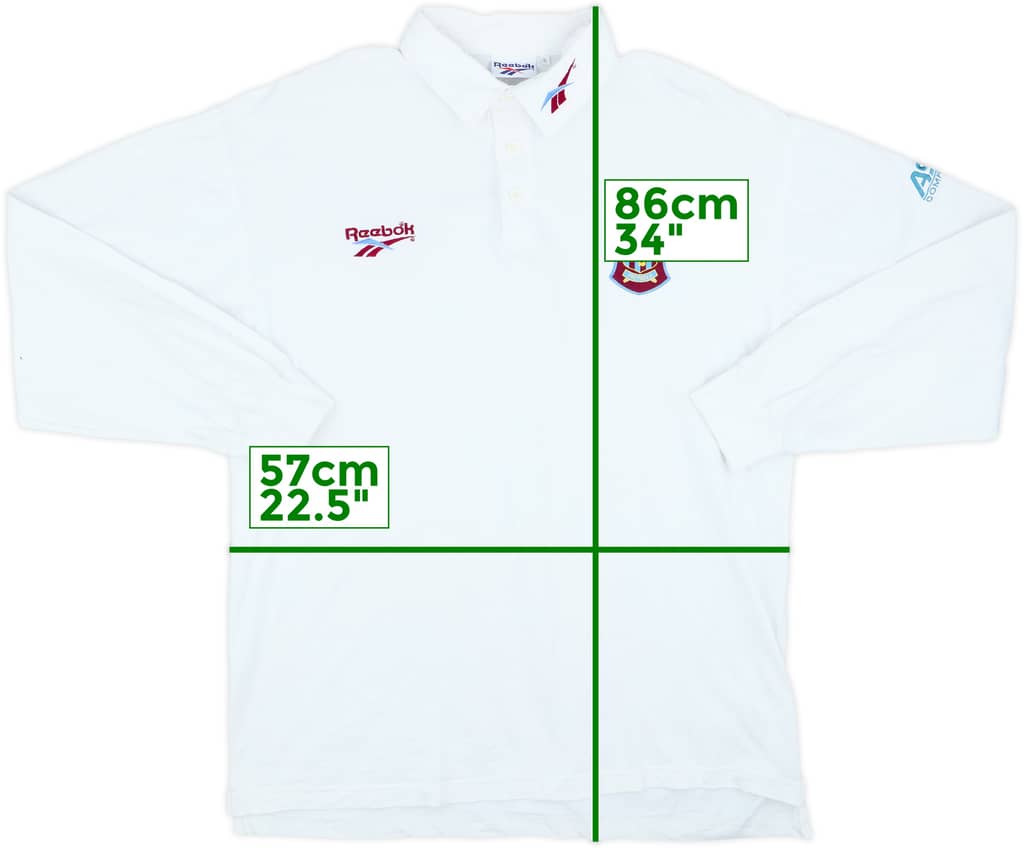 1996-98 Aston Villa Reebok Polo L/S Shirt - 8/10 - (XL)
