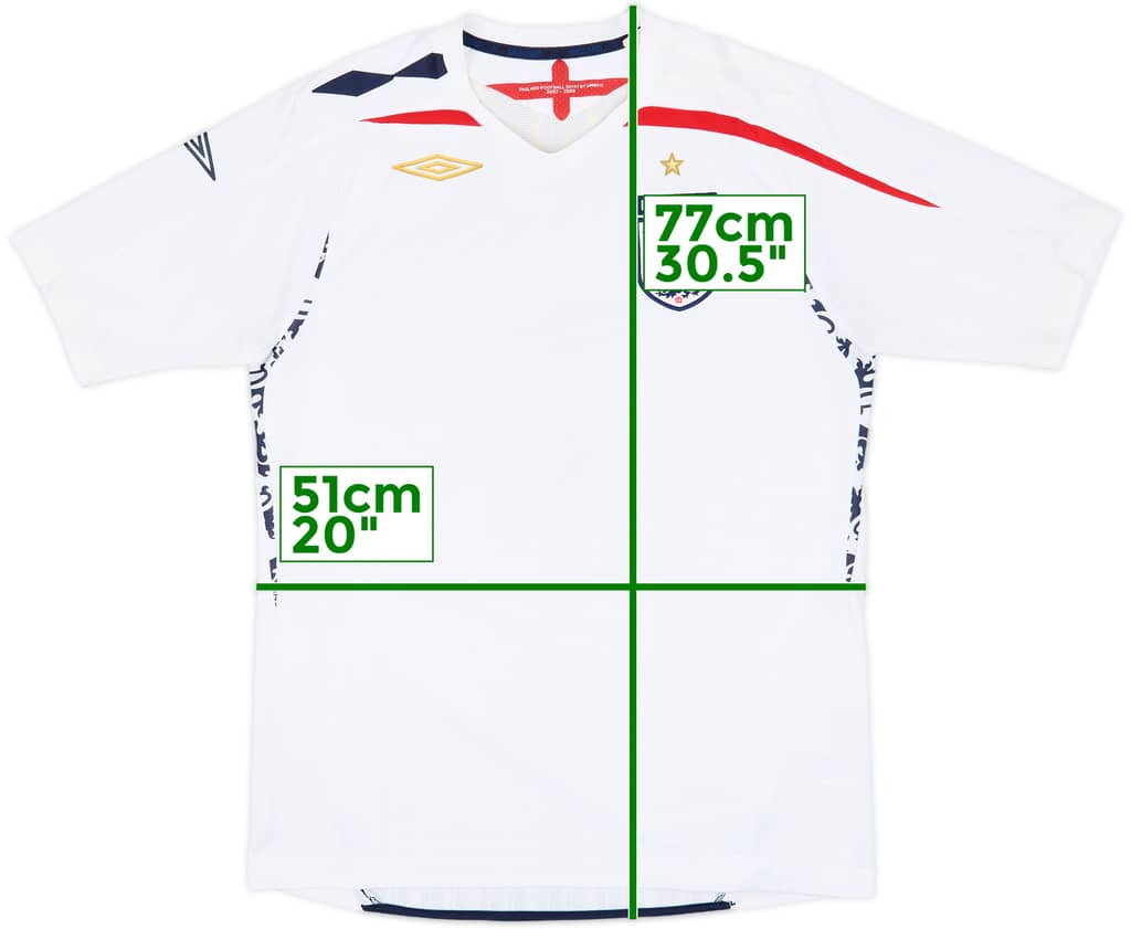 2007-09 England Home Shirt - 5/10 - (M)