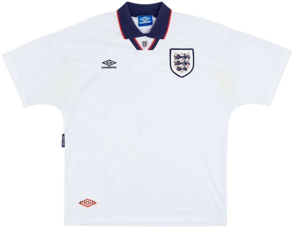 1993-95 England Home Shirt - 5/10 - (XL)