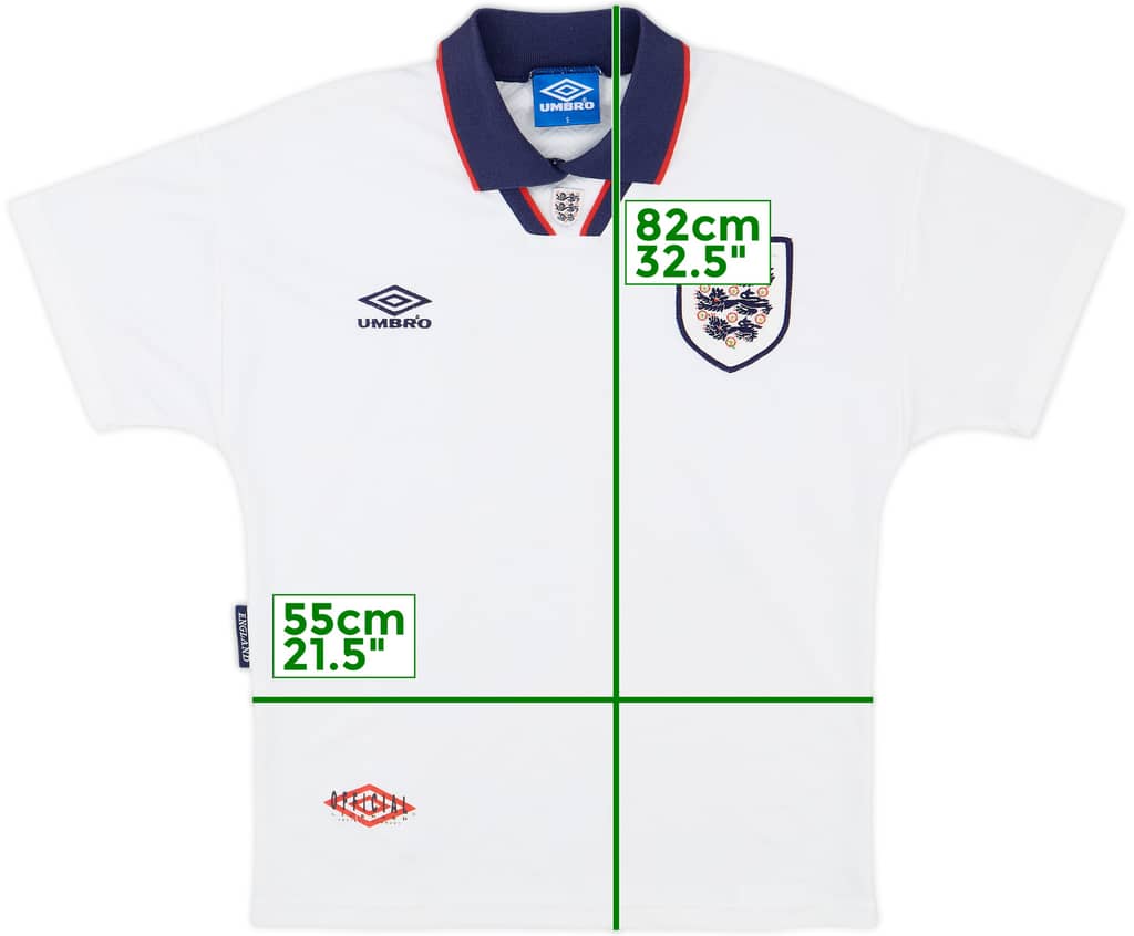 1993-95 England Home Shirt - 7/10 - (S)