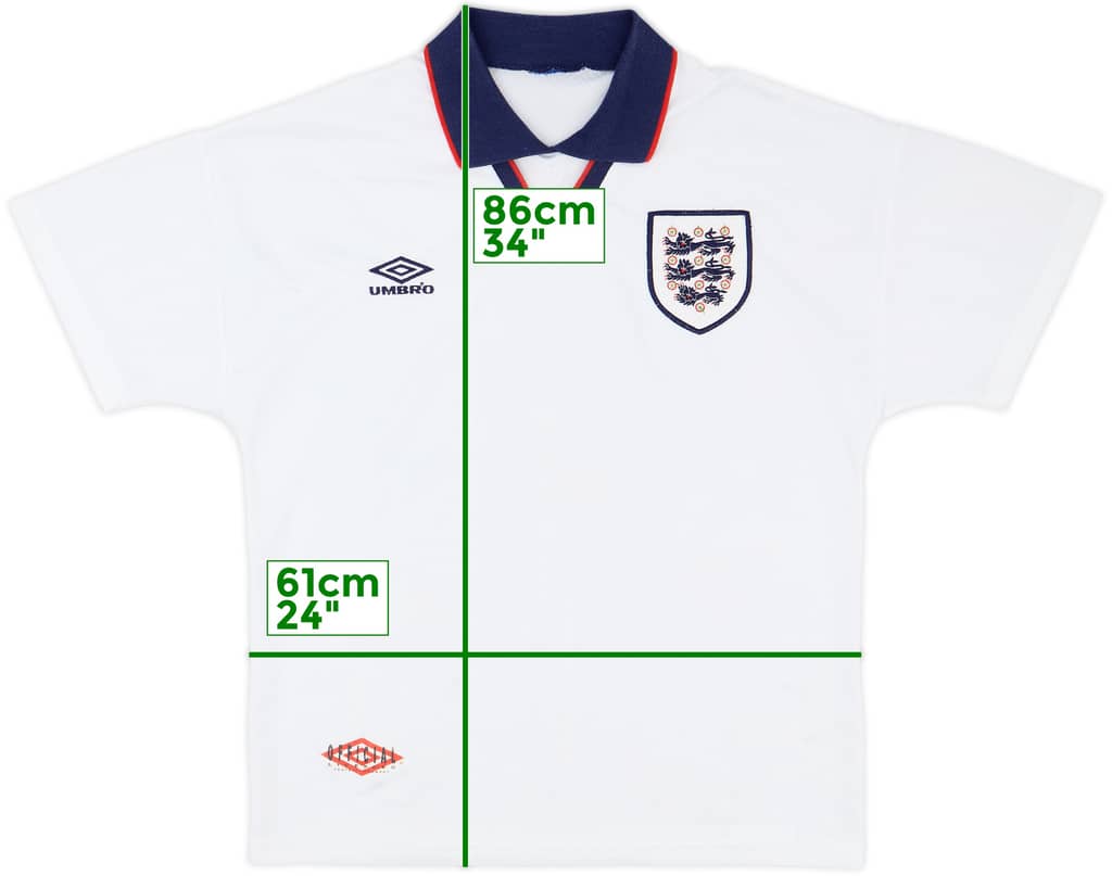 1993-95 England Home Shirt - 8/10 - (L)