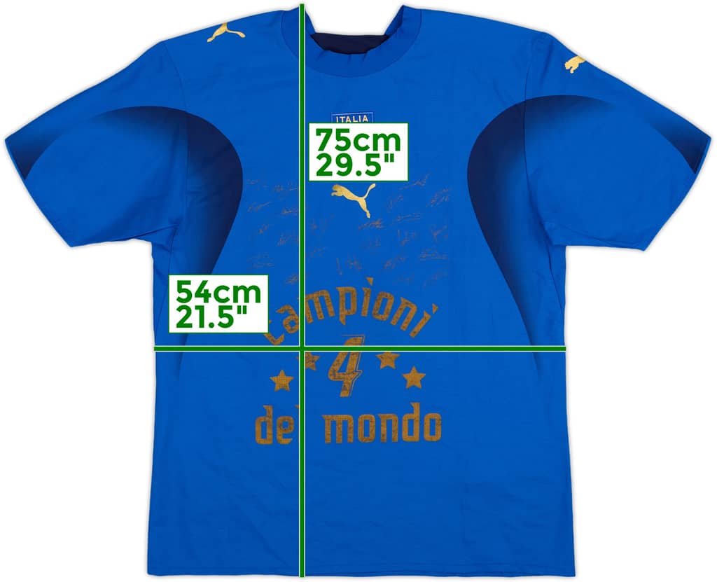 2006 Italy 'Campioni Del Mondo' 'Signed' Home Shirt - 7/10 - (M)