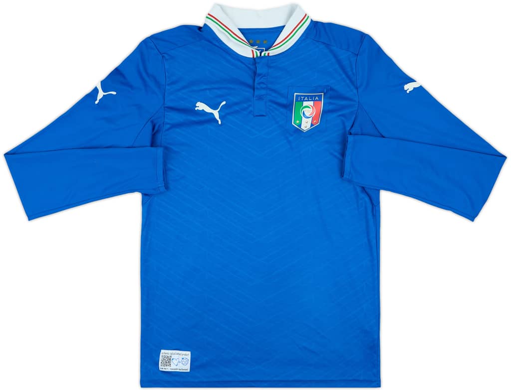 2012-13 Italy Home L/S Shirt - 8/10 - (S)