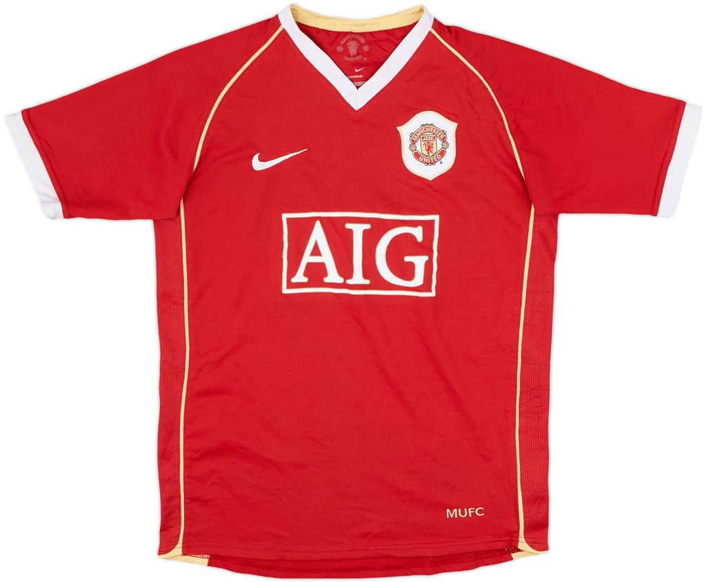 2006-07 Manchester United Home Shirt - 6/10 - (L.Boys)