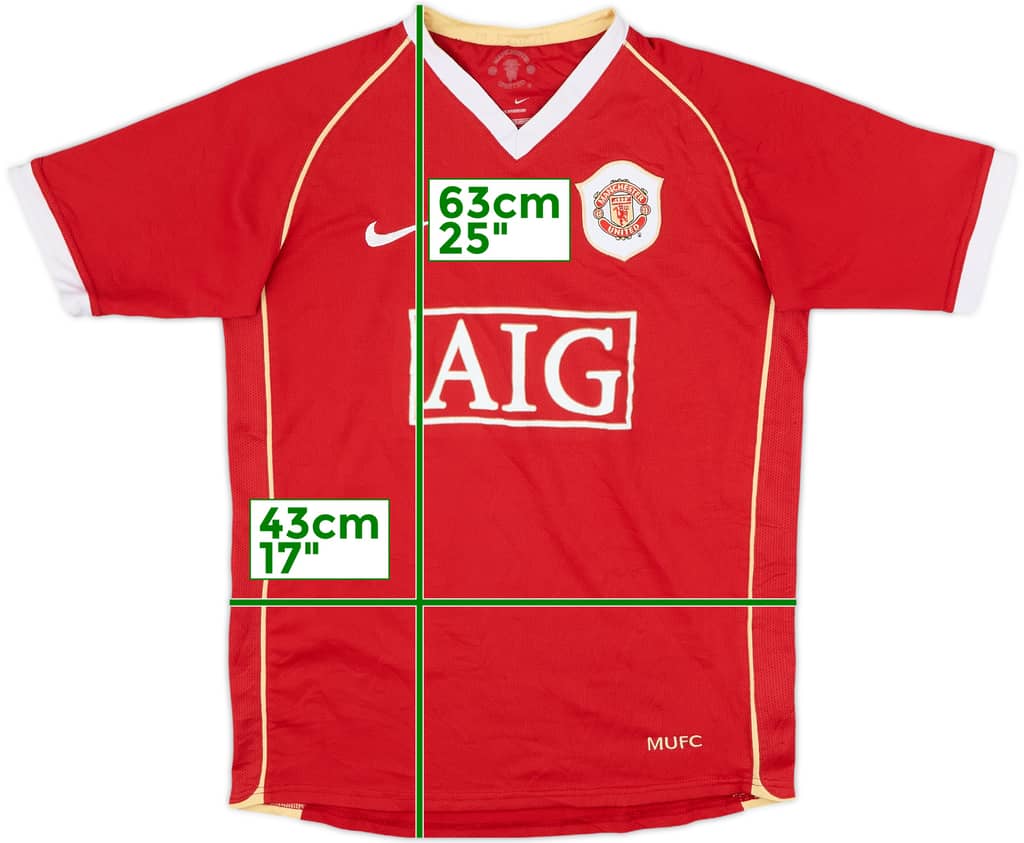 2006-07 Manchester United Home Shirt - 6/10 - (L.Boys)