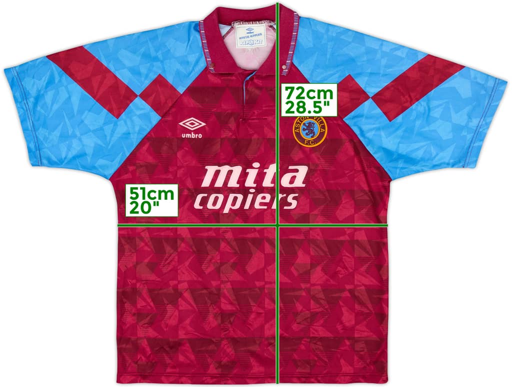 1990-92 Aston Villa Home Shirt - 8/10 - (M)
