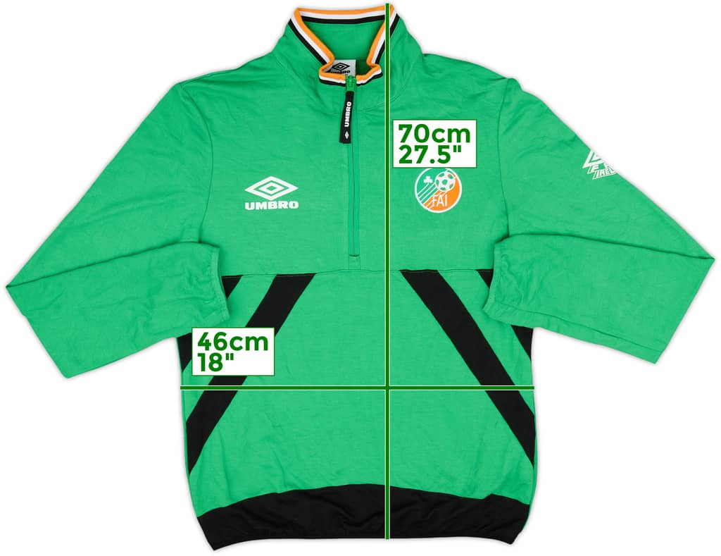 2018-19 Ireland Umbro Retro 1998 1/4 Zip Training Top - 8/10 - (S)