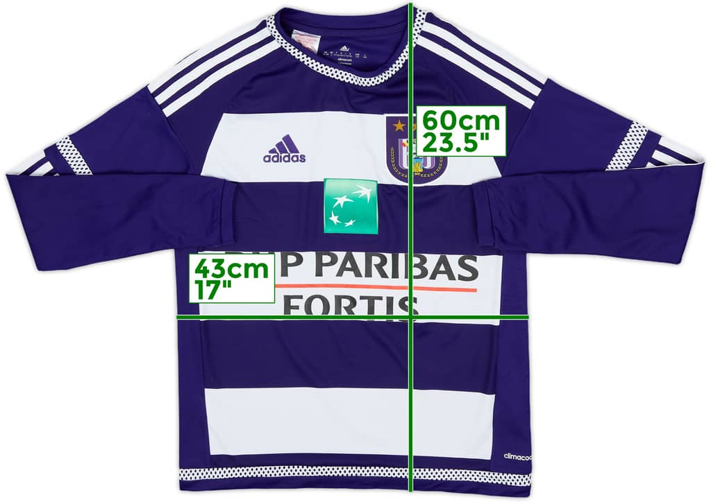 2015-16 Anderlecht Home L/S Shirt - 6/10 - (L.Boys)