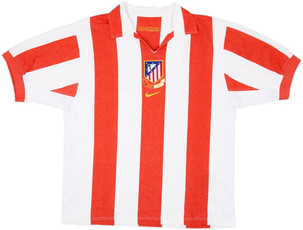 2003-04 Atletico Madrid Centenary Home Shirt - 6/10 - (L)
