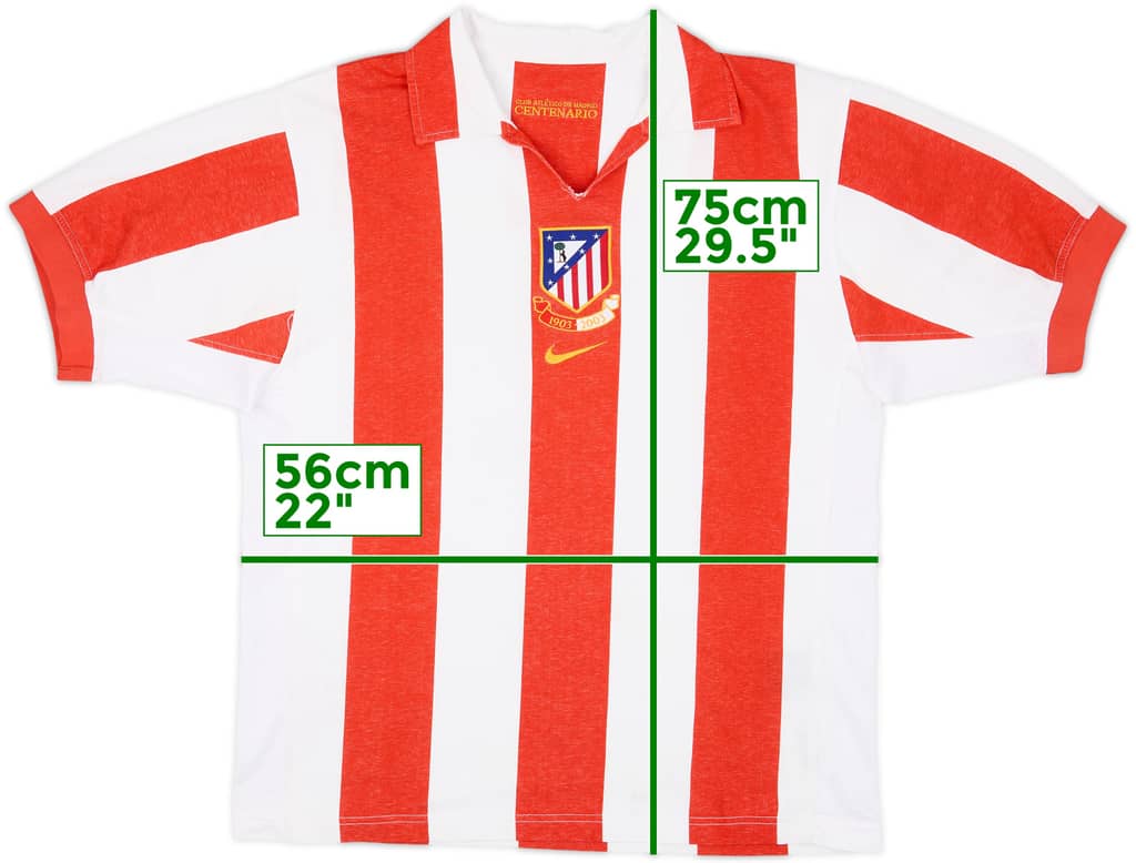 2003-04 Atletico Madrid Centenary Home Shirt - 6/10 - (L)